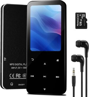 144GB MP3 Player with Bluetooth 5.2, Earphones Included(Black)