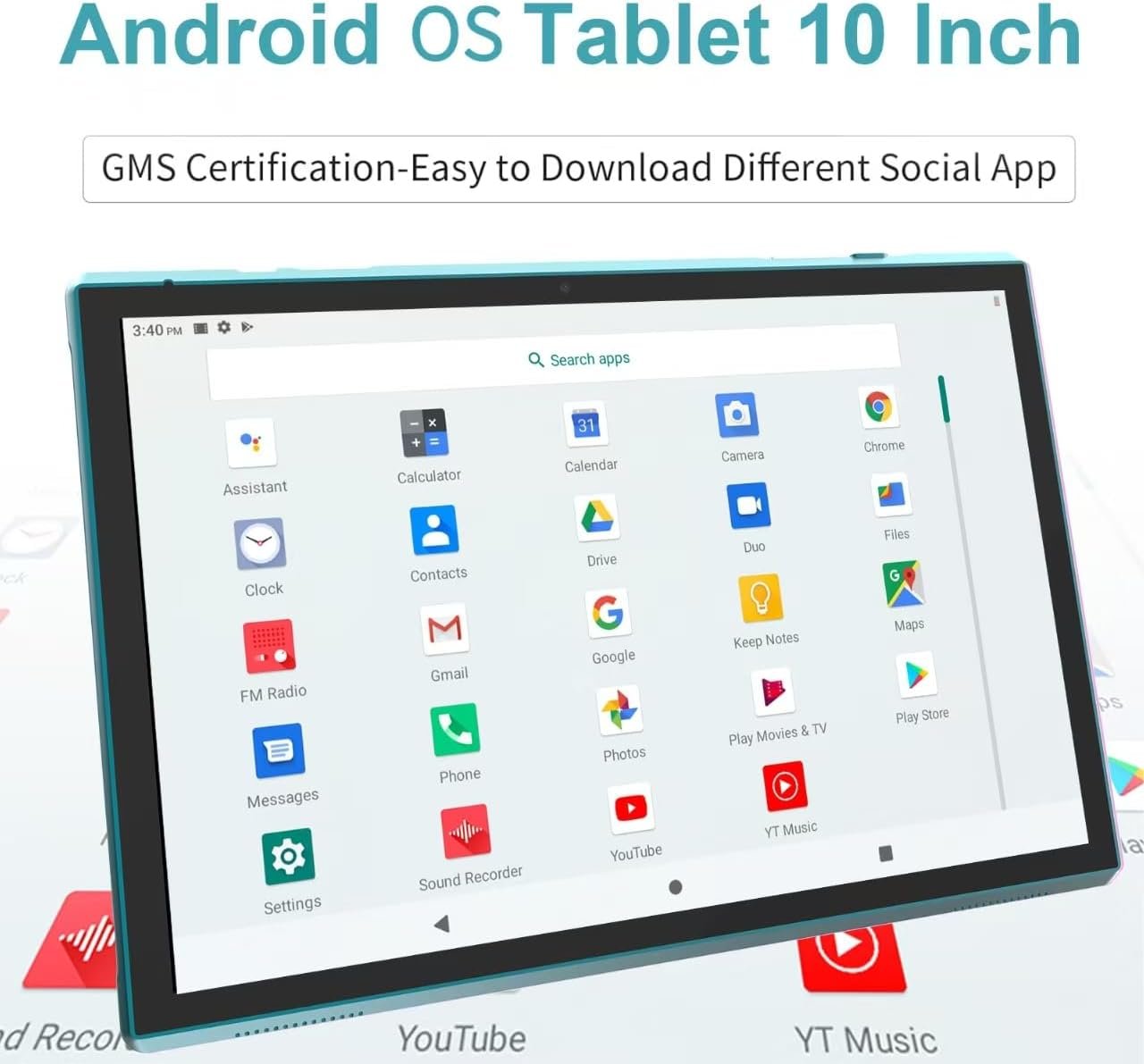 1792404809 Android Tablet 10 Inch Tablet With Case Stylus Android 15 Tablets 8GB RAM 32GB ROM Support 1TB Expansion 6000mah Battery 10 1 IPS HD Touchscreen 2MP8MP Dual Camera WIFI 6 Bluetooth5 0 Tablets