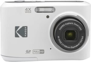 KODAK PIXPRO FZ45 16MP Compact Digital Camera, 4X Optical Zoom, AA, White