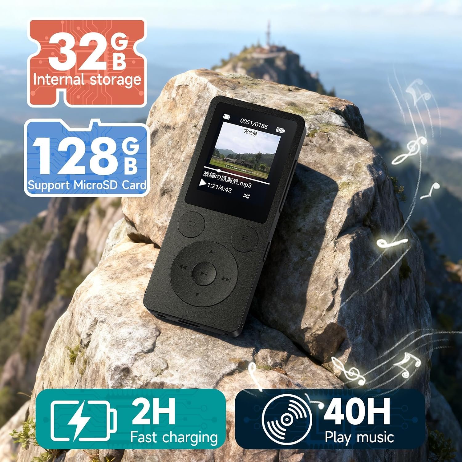 1792479088 32GB MP3 Player with Bluetooth 5 3 Speaker Physical Buttons