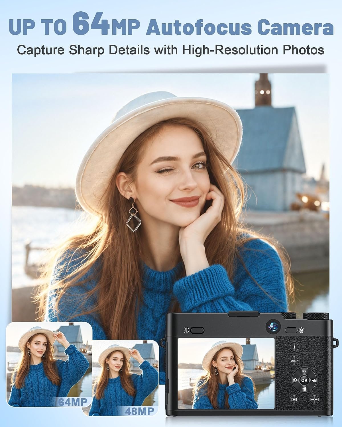 1792492114 5K Digital Camera with 6X Optical Zoom64MP WiFi Camera with 64GB Card