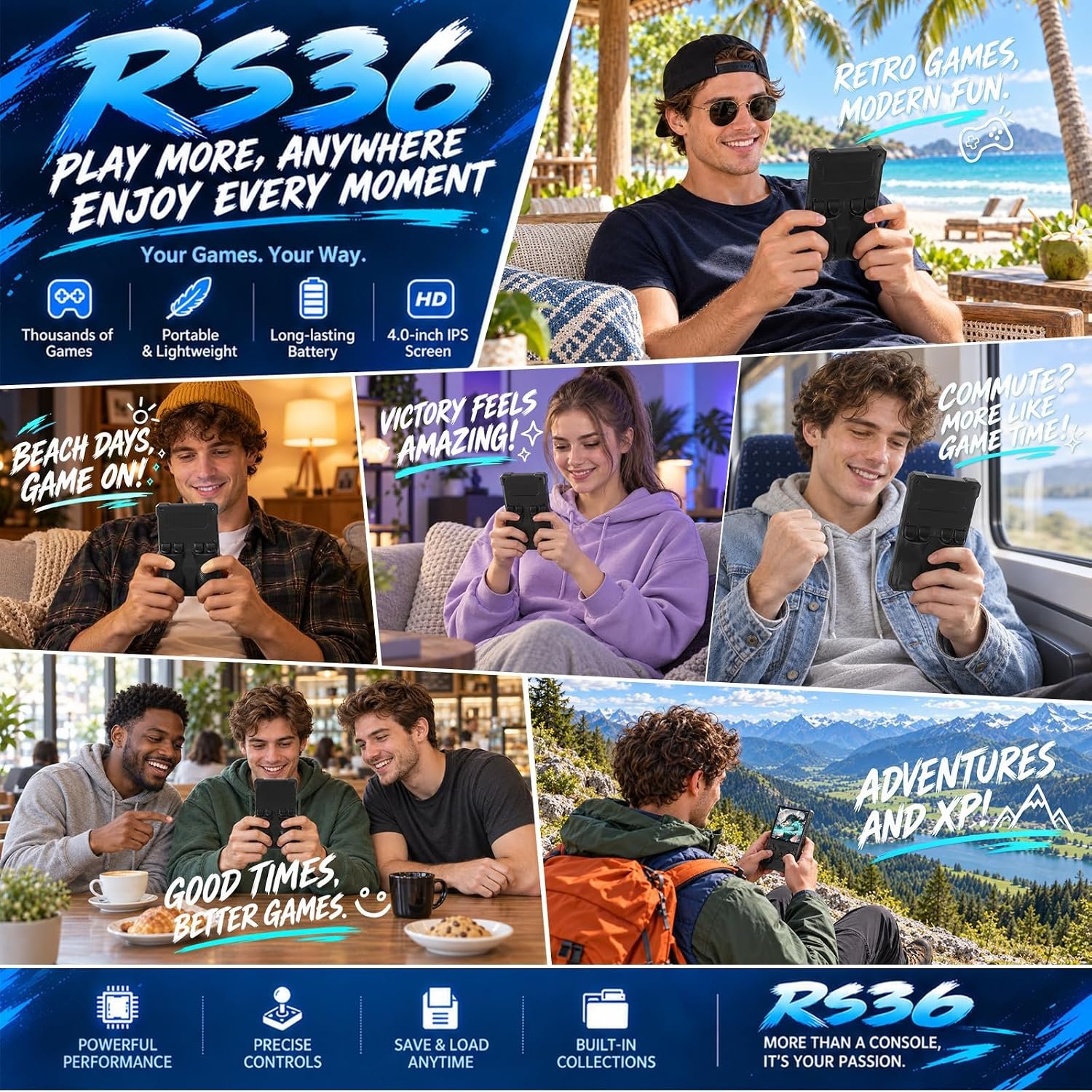 1792525073 RS36 Retro Handheld Game Console20000 Classic Games4 0IPS 64GB