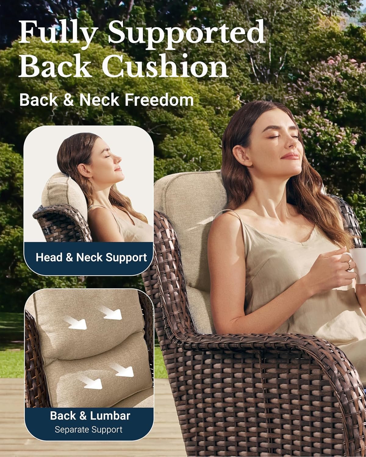 1792754596 Luxury Outdoor Swivel Rocker Patio Chairs of 2 with Side Table