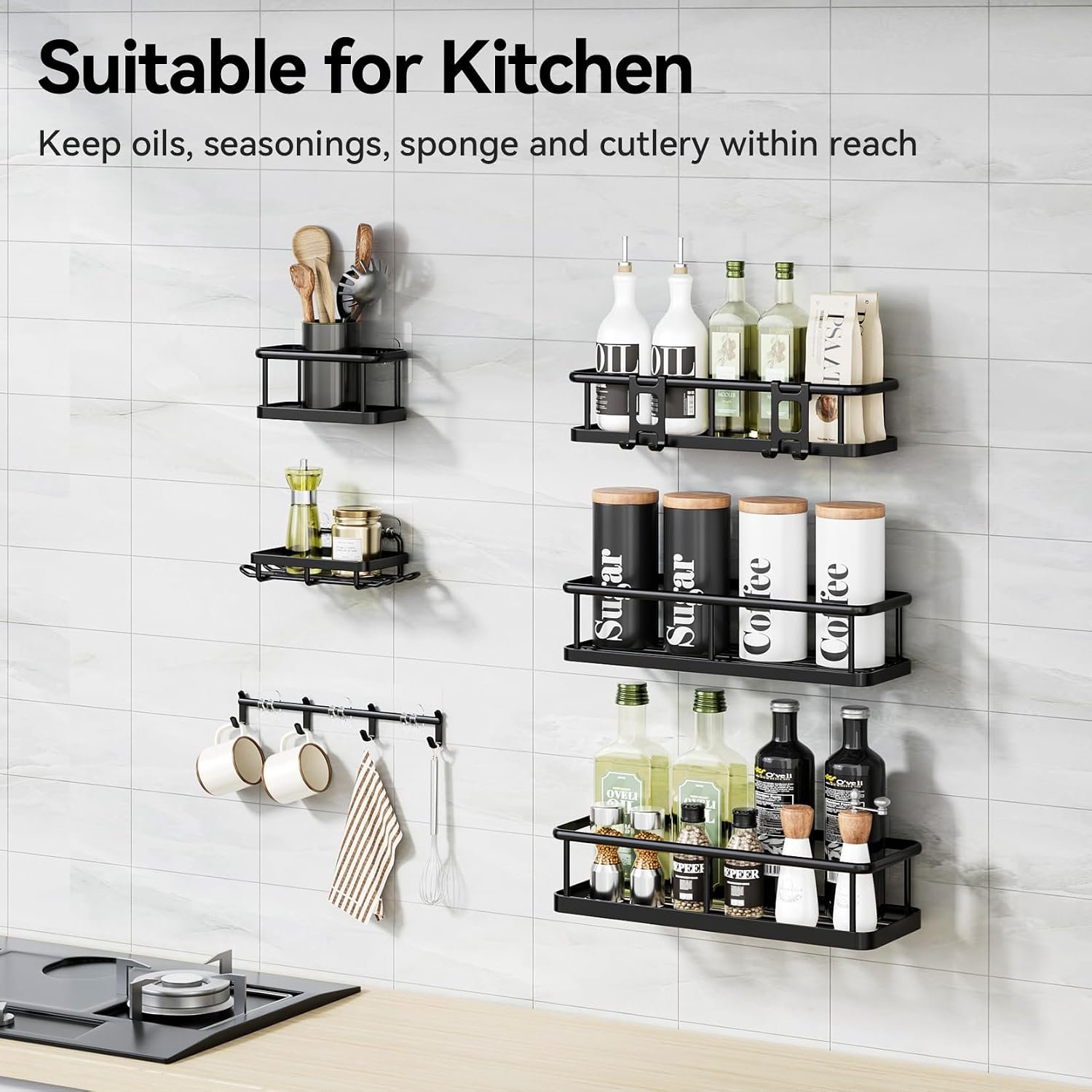 1792808902 YASONIC Shower Caddy Adhesive Rustproof Shower Shelves for Inside Shower