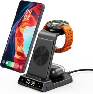 3 in 1 Wireless Charger for Samsung Galaxy S26 Ultra, Galaxy Watch 8, Buds