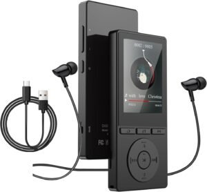 64GB MP3 Player with Bluetooth 5.3, Music Player with HiFi Sound for Sports Runners, 2.4" Screen MP3 Player Built in HD Speaker Voice Recorder FM Radio E-Book, Expanded Up to 128GB, Earphone Included
