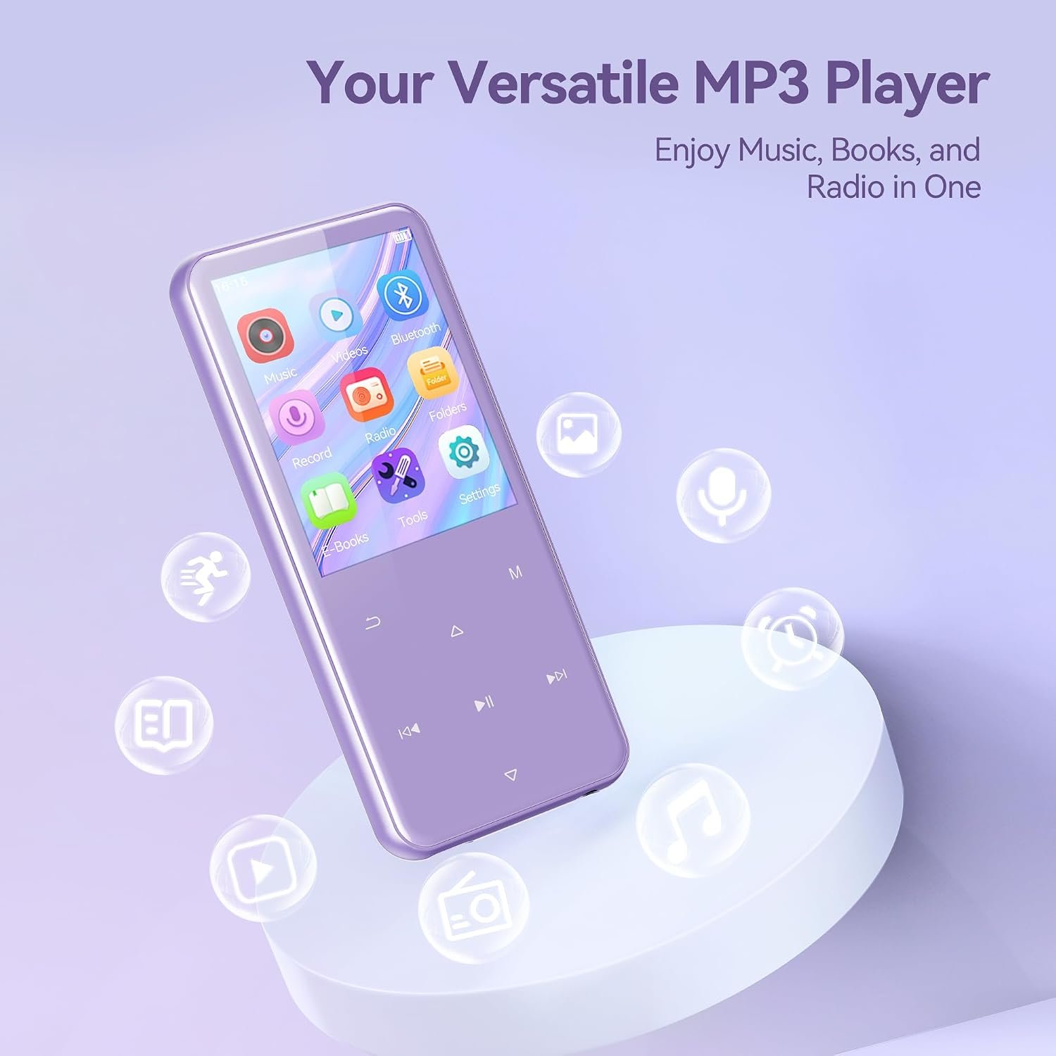 AGPTEK 64GB MP3 Player with Bluetooth M3 2 4 Player with Speaker