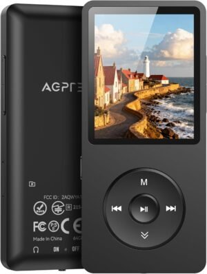 AGPTEK A02PL 64GB MP3 Player, 65 Hours Playback Lossless Sound Music Player, Supports up to 128GB(Black)