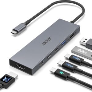 Acer 6-in-1 USB C Hub 10Gbps, USB C to HDMI Adapter 4K 60Hz