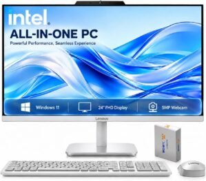 Lenovo 24" FHD All-in-One Desktop Computer for Home & Office, Intel Processor, 16GB RAM, 512GB External and 256GB SSD, HDMI, WiFi 6, Business AIO, Bluetooth 5.2, Wireless KB & Mouse, Windows 11 Pro