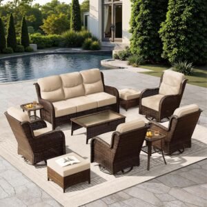 Luxury Outdoor Patio Furniture Set with 6-Inch Thick Cushions