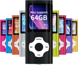 MYMAHDI Support TF Cards Slim 1.8" LCD Mp3 Mp4 Player Media Music Audio Player with Accessories Black