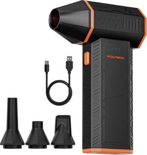 WOLFBOX MegaFlow 50 Compressed Air Duster, 110,000 RPM, 3-Gear Adjustable
